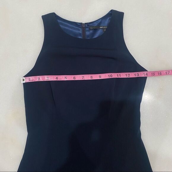 Jay Godfrey Navy Blue Ruffle Cocktail Mini Dress - Picture 7 of 12